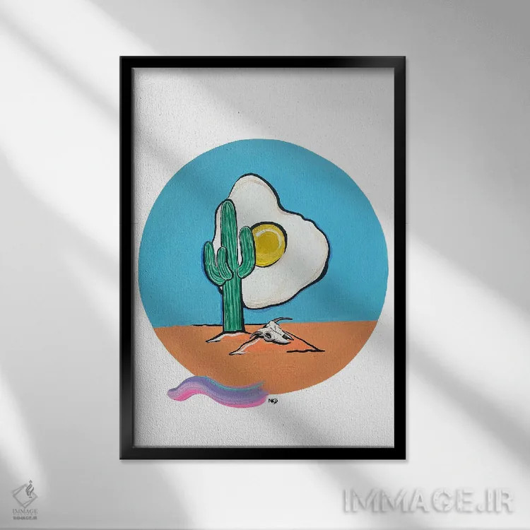 تابلو دکوراتیو تخم مرغ گریزی I اثر نیکولتا پینتس - نمای قابدار مشکی