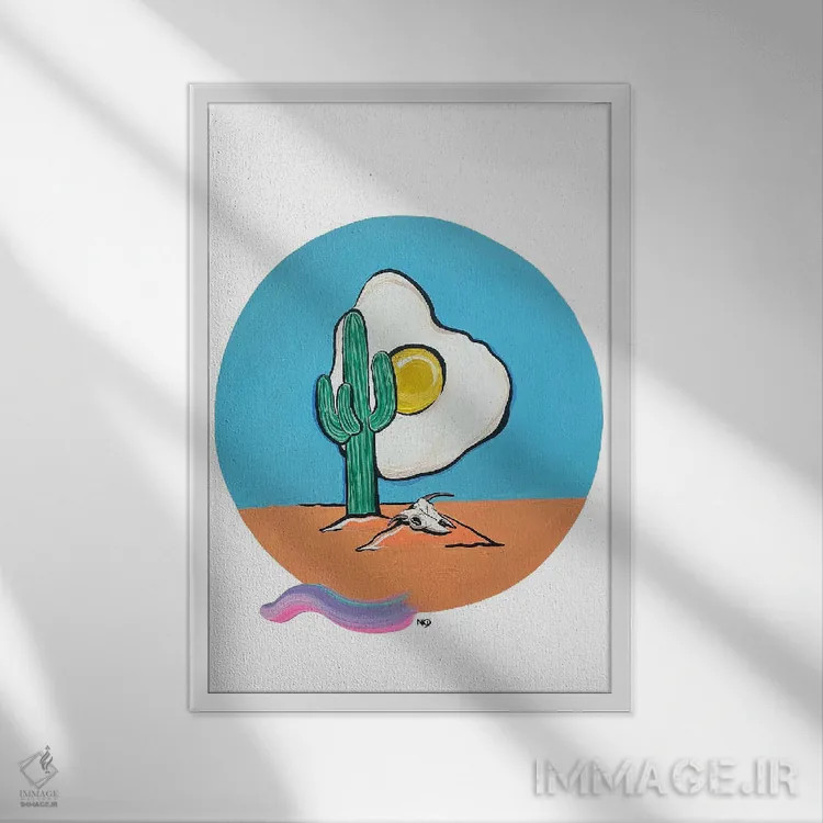 تابلو دکوراتیو تخم مرغ گریزی I اثر نیکولتا پینتس - نمای قابدار سفید