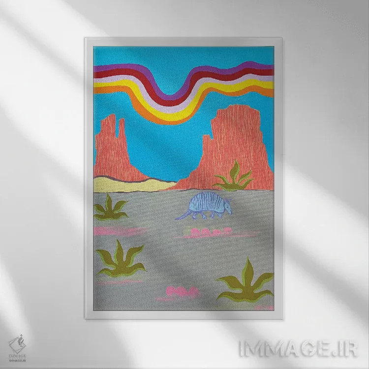 تابلو دکوراتیو آرمدیلو اثر نیکولتا پینتس - نمای قابدار سفید