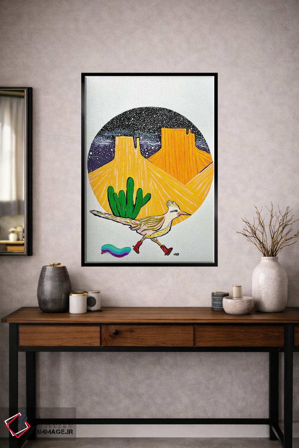 تابلو دکوراتیو دونده جاده ای با چکمه گاوچرانی اثر نیکولتا پینتس - D2B