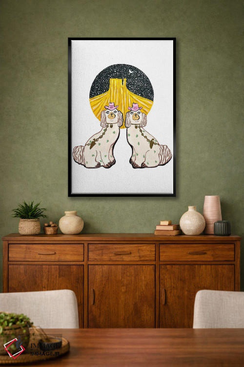 تابلو دکوراتیو سگ های استافوردشایر غربی اثر نیکولتا پینتس - D2B