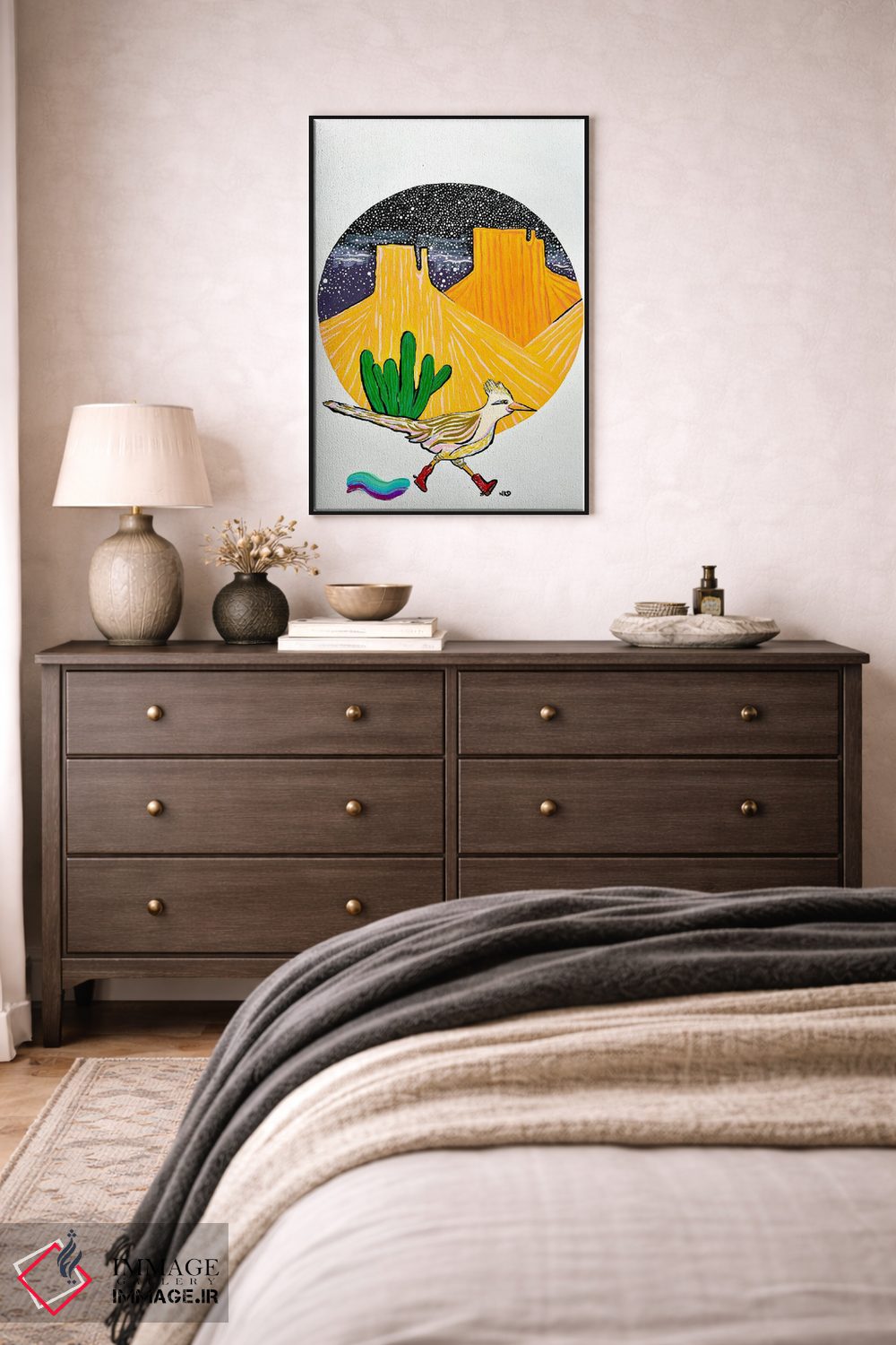 تابلو دکوراتیو دونده جاده ای با چکمه گاوچرانی اثر نیکولتا پینتس - D4B