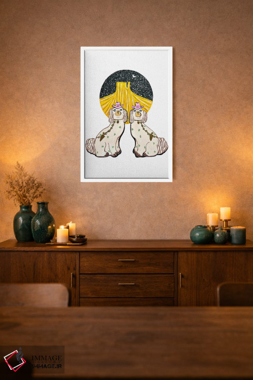 تابلو دکوراتیو سگ های استافوردشایر غربی اثر نیکولتا پینتس - D1W