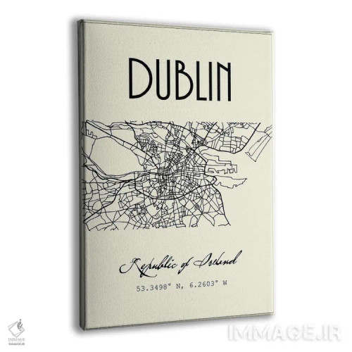 تابلو مدرن نقشه شهر دوبلین اثر نوردیک پرینت استودیو - نمای پرسپکتیو محصول