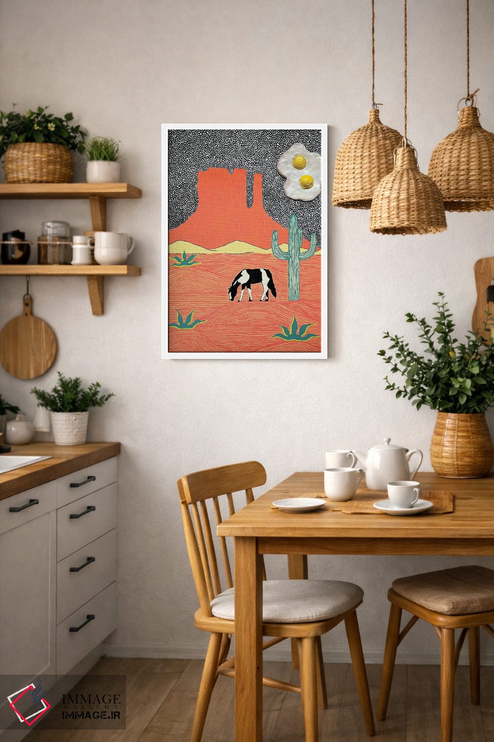 تابلو دکوراتیو ماه با دو زرده اثر نیکولتا پینتس - D4W