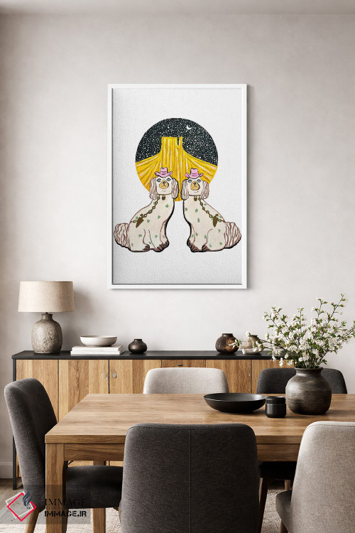 تابلو دکوراتیو سگ های استافوردشایر غربی اثر نیکولتا پینتس - D4W