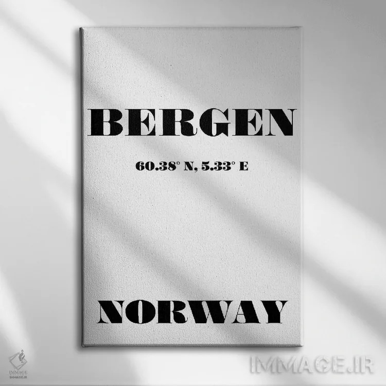 تابلو مدرن برگن اثر نوردیک پرینت استودیو - نمای روبهرو روی دیوار