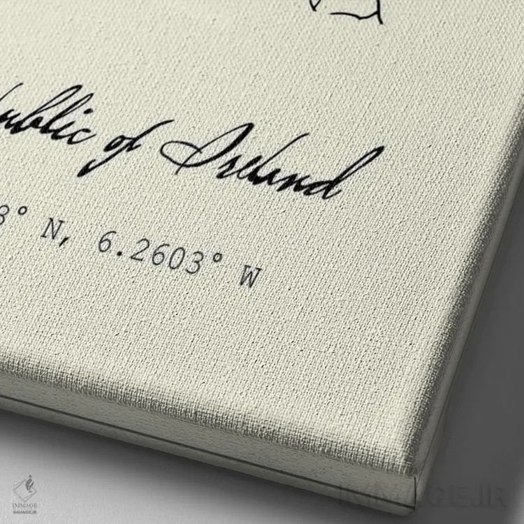 تابلو مدرن نقشه شهر دوبلین اثر نوردیک پرینت استودیو - نمای نزدیک بافت بوم