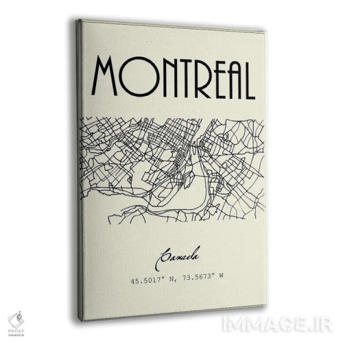 تابلو مدرن نقشه شهر مونترال اثر نوردیک پرینت استودیو - نمای پرسپکتیو محصول
