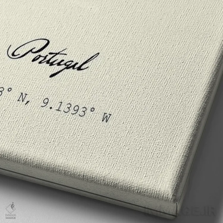 تابلو مدرن نقشه شهر لیسبون اثر نوردیک پرینت استودیو - نمای نزدیک بافت بوم