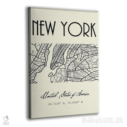 تابلو مدرن نقشه شهر نیویورک اثر نوردیک پرینت استودیو - نمای پرسپکتیو محصول