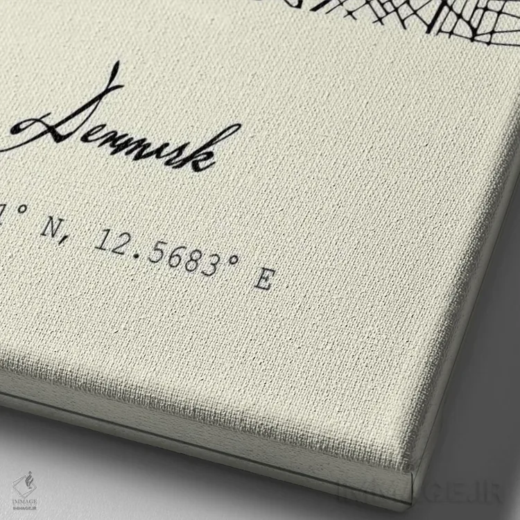 تابلو مدرن نقشه شهر کپنهاگ اثر نوردیک پرینت استودیو - نمای نزدیک بافت بوم