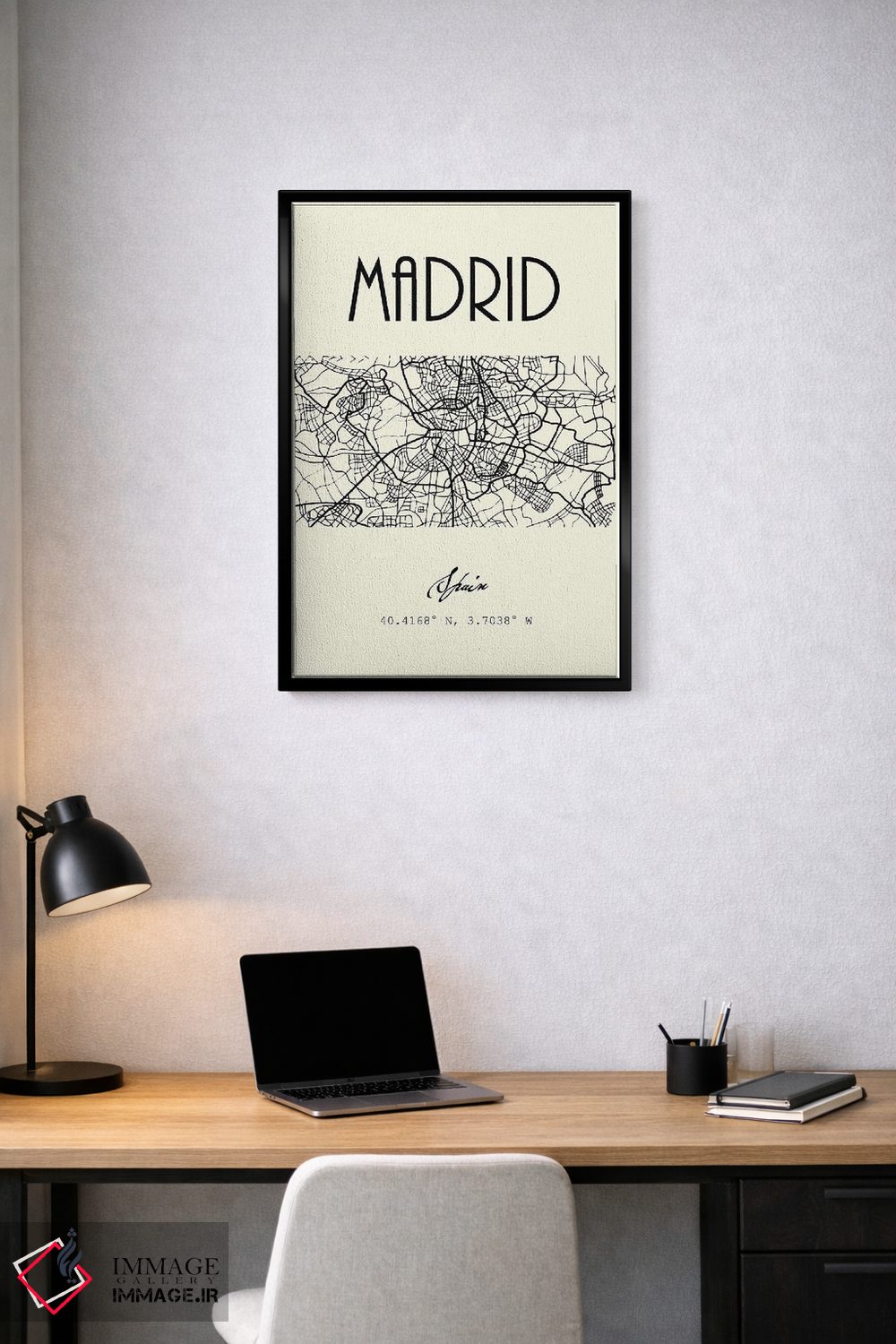 تابلو مدرن نقشه شهر مادرید اثر نوردیک پرینت استودیو - D1B