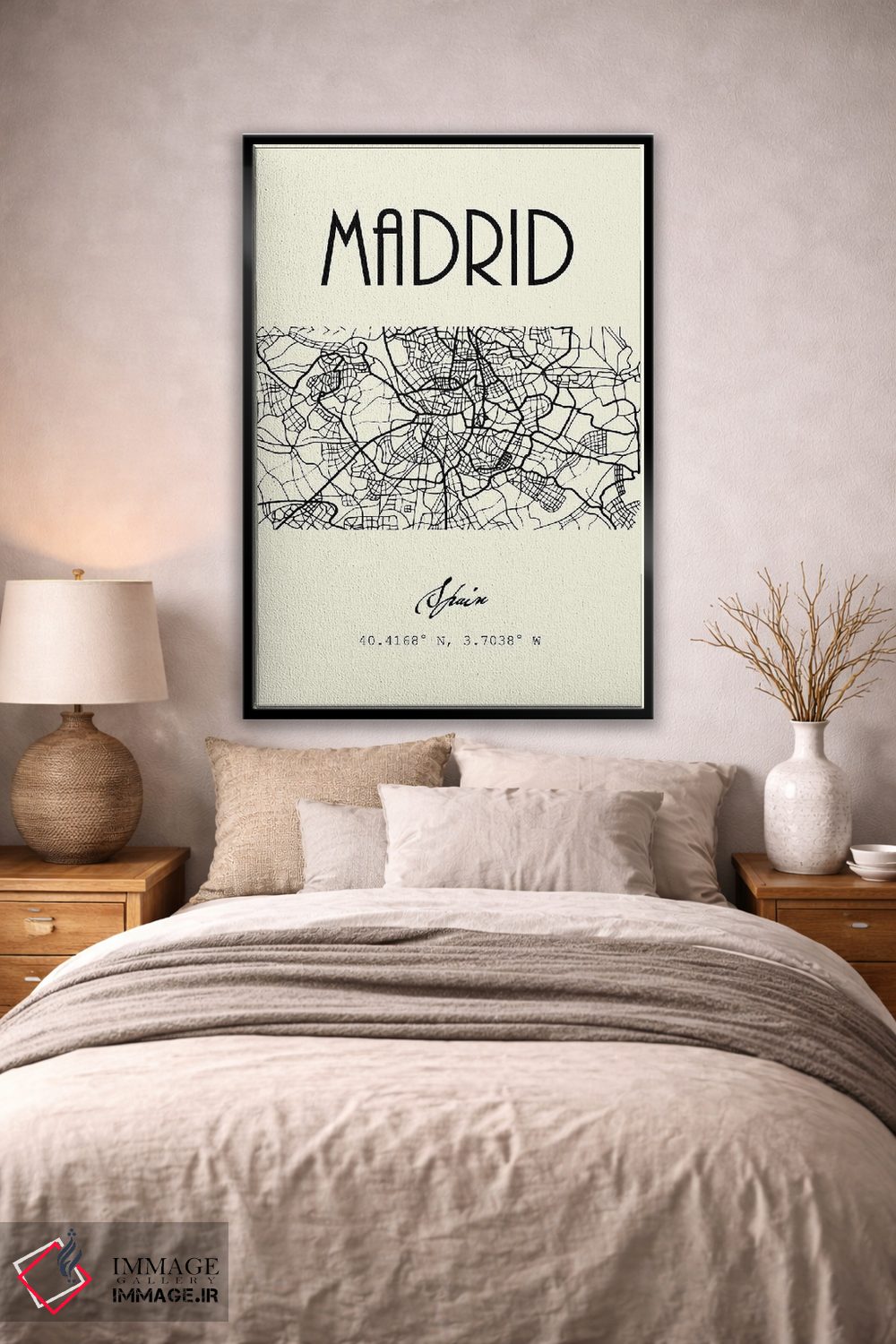 تابلو مدرن نقشه شهر مادرید اثر نوردیک پرینت استودیو - D2B