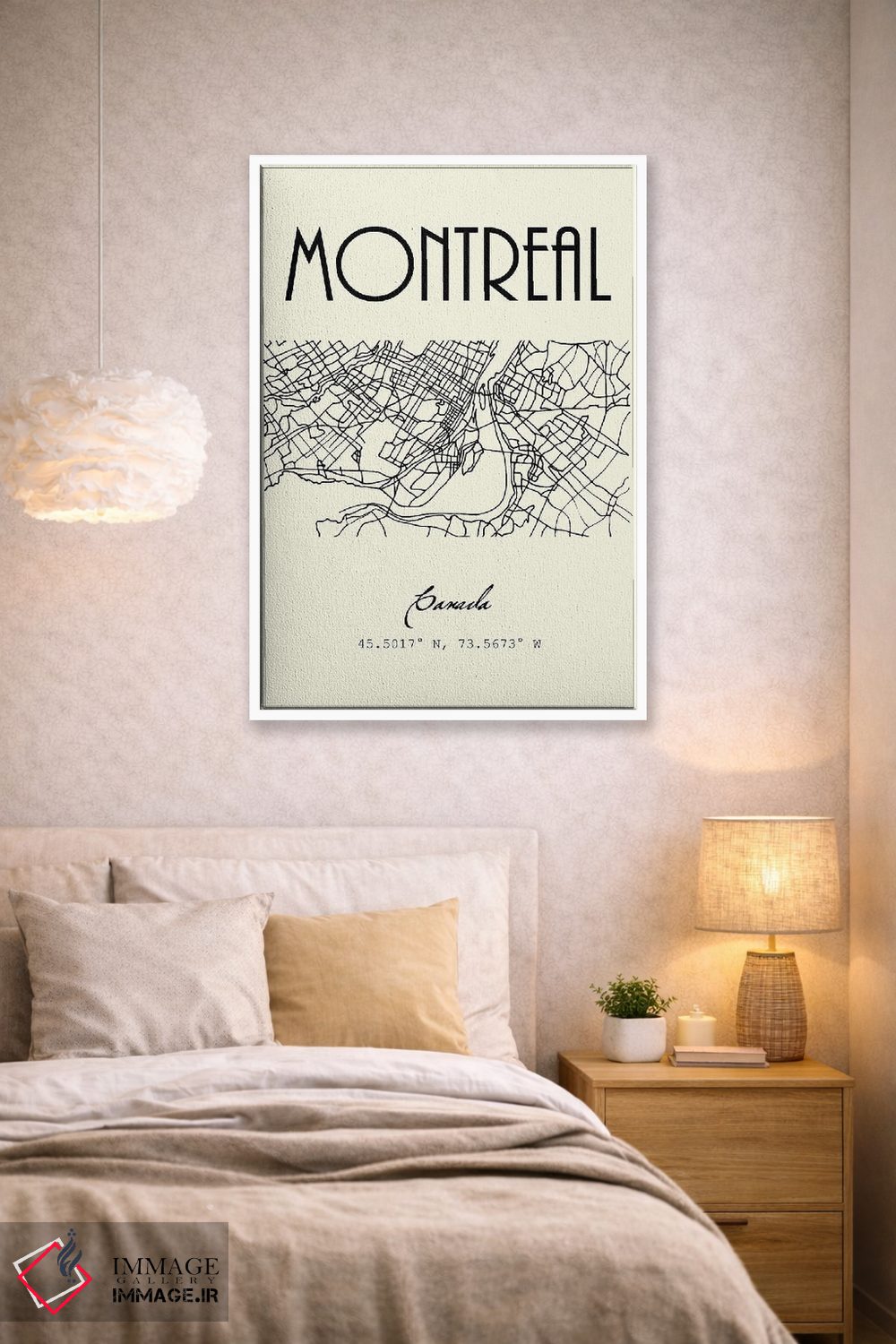 تابلو مدرن نقشه شهر مونترال اثر نوردیک پرینت استودیو - D1W
