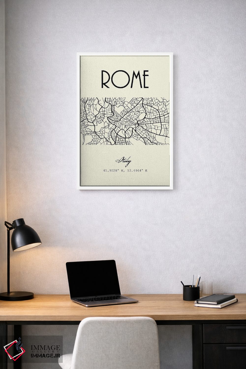 تابلو مدرن نقشه شهر رم اثر نوردیک پرینت استودیو - D2W