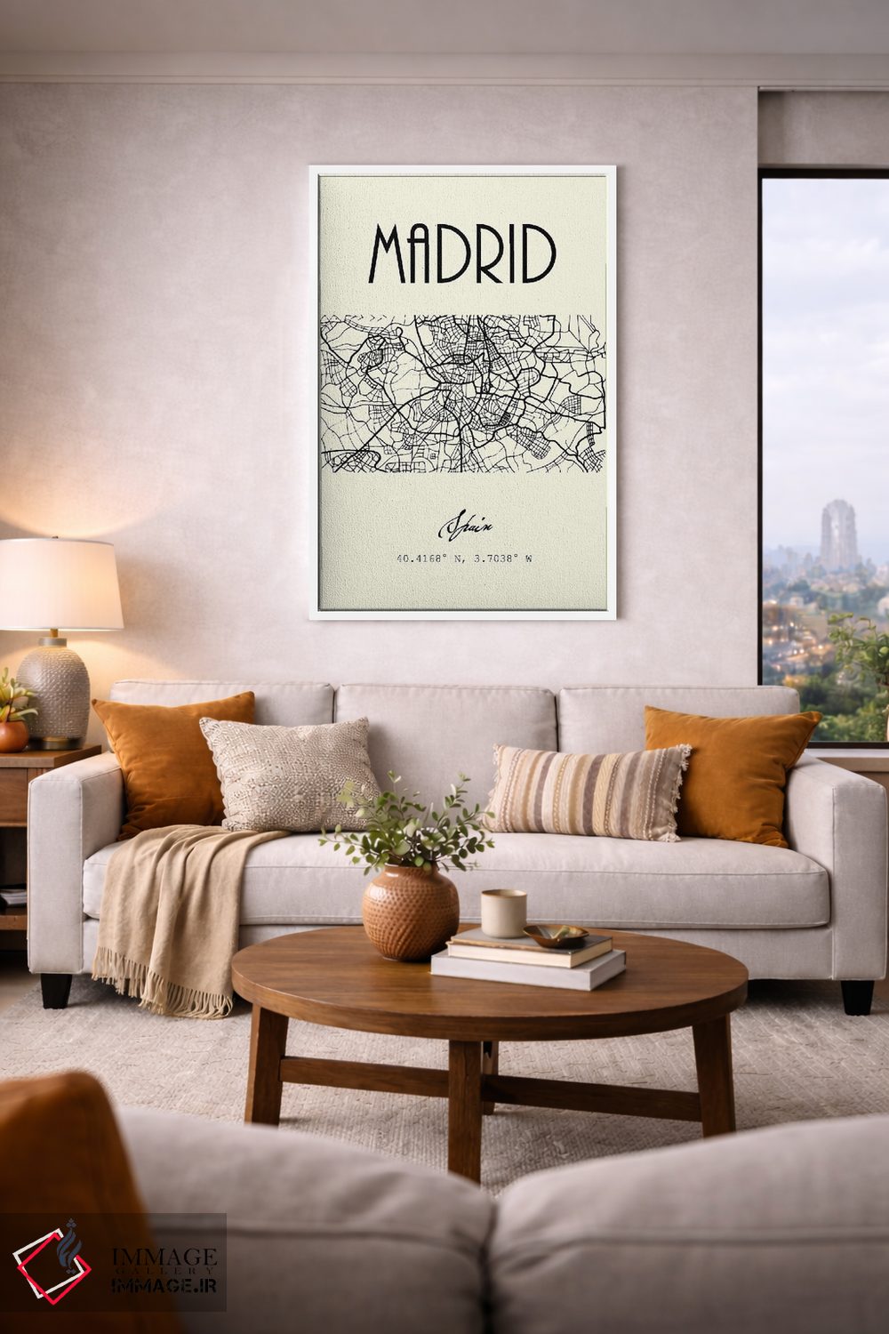 تابلو مدرن نقشه شهر مادرید اثر نوردیک پرینت استودیو - D4W