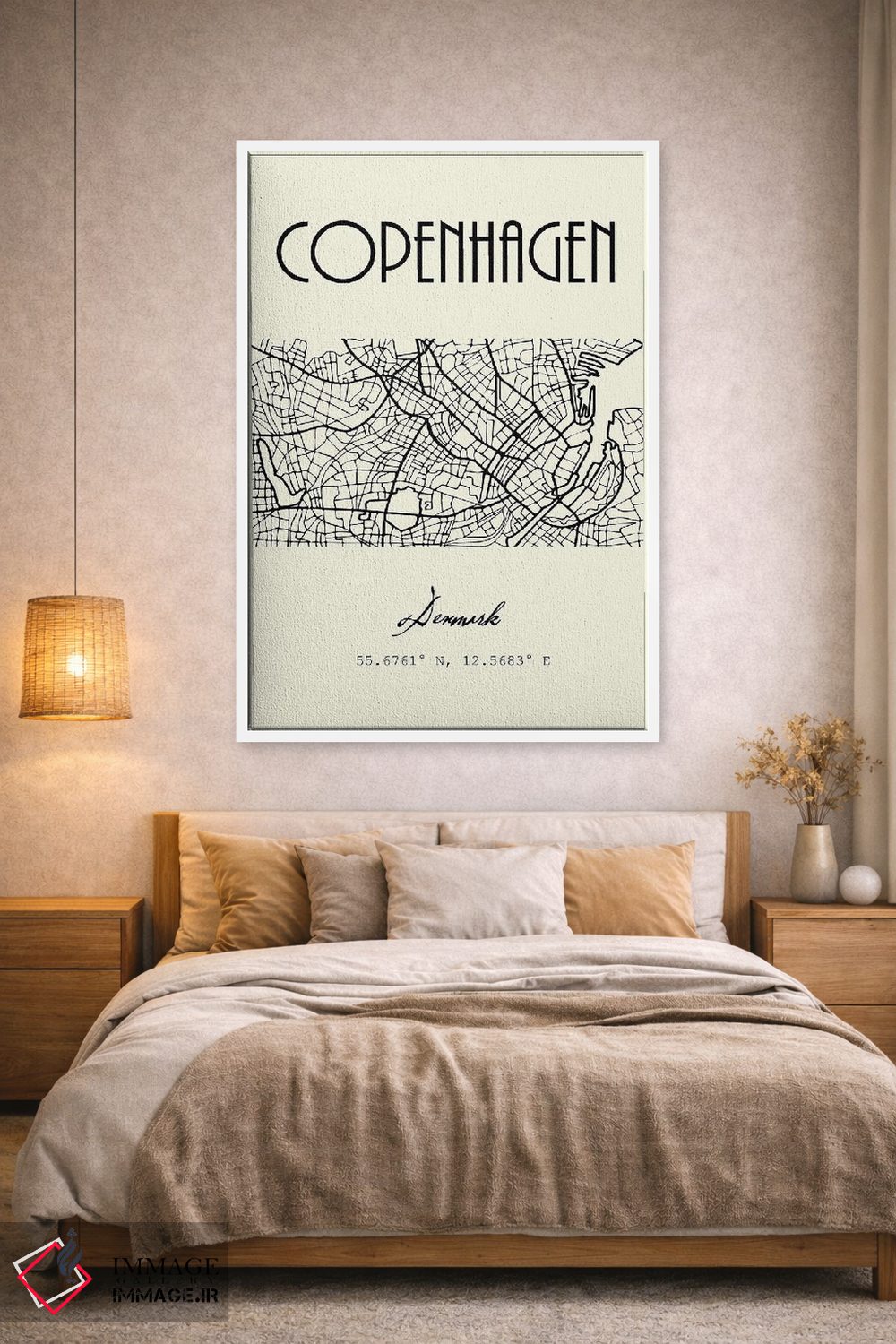 تابلو مدرن نقشه شهر کپنهاگ اثر نوردیک پرینت استودیو - D1W