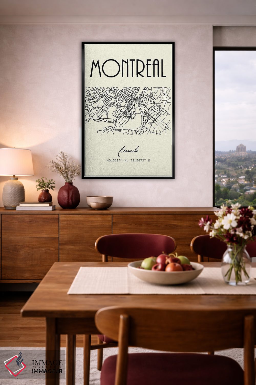 تابلو مدرن نقشه شهر مونترال اثر نوردیک پرینت استودیو - D5B
