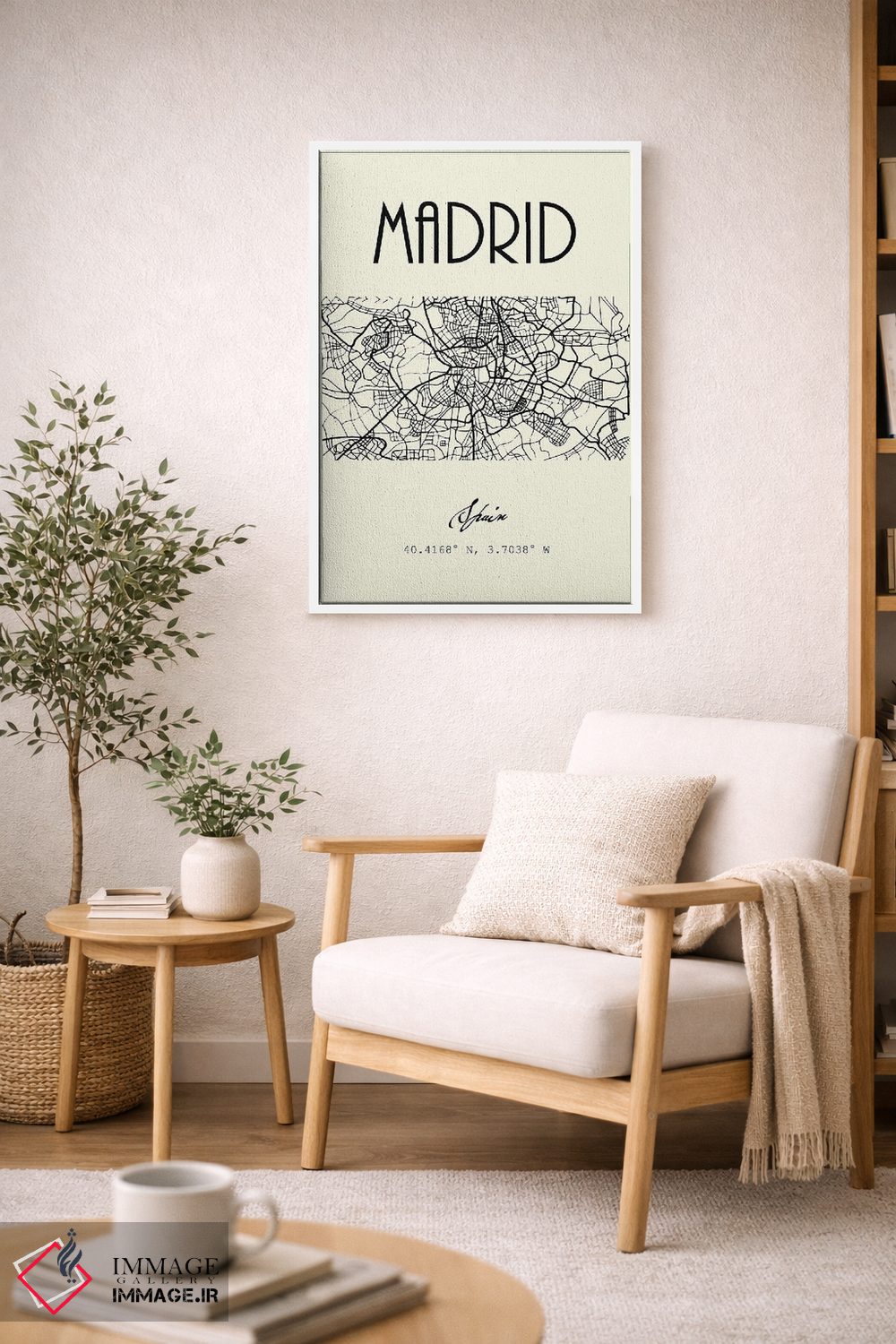 تابلو مدرن نقشه شهر مادرید اثر نوردیک پرینت استودیو - D6W