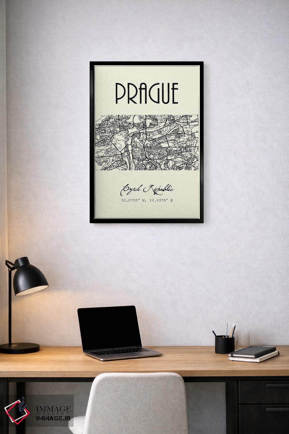 تابلو مدرن نقشه شهر پراگ اثر نوردیک پرینت استودیو - D2B