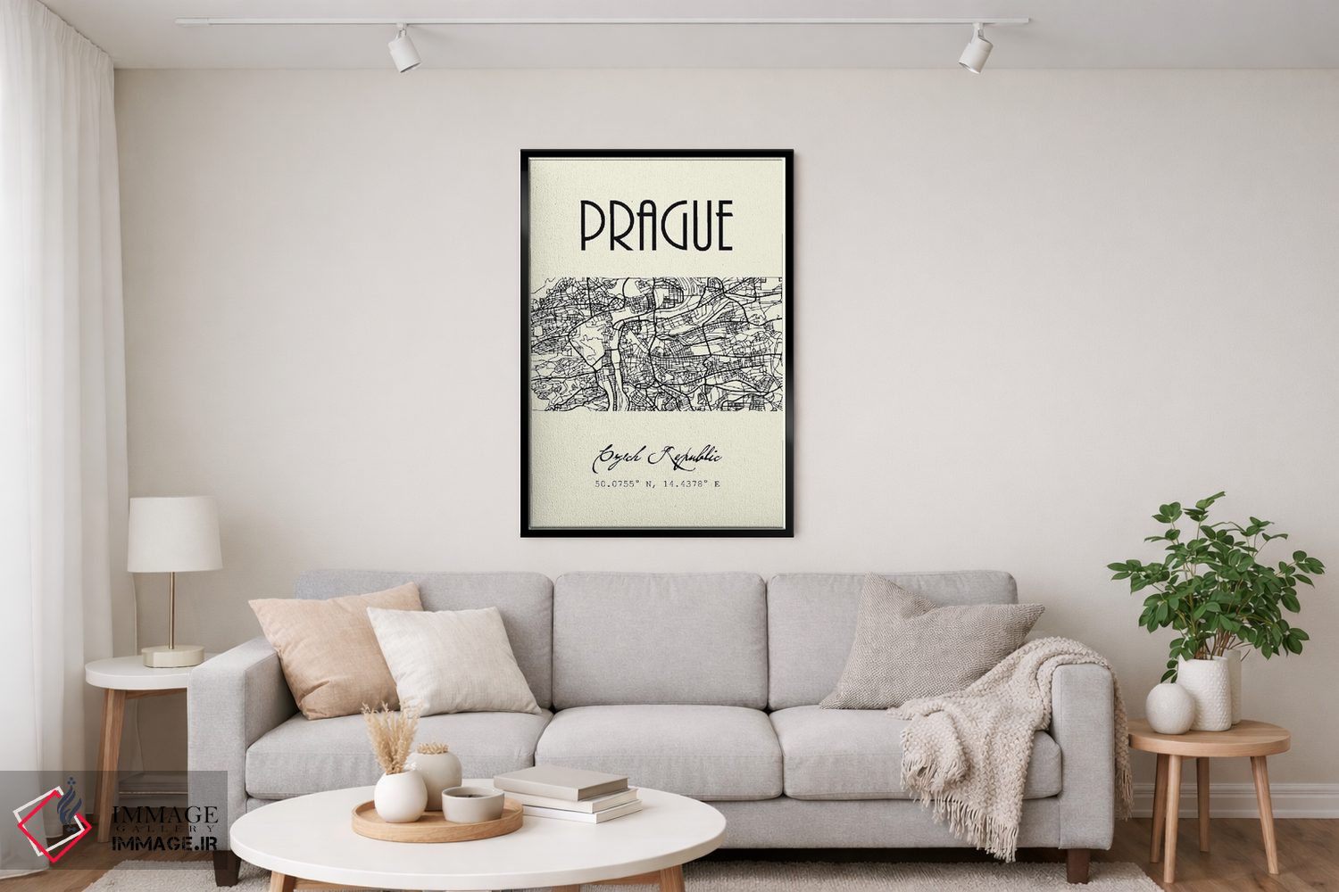تابلو مدرن نقشه شهر پراگ اثر نوردیک پرینت استودیو - D4B