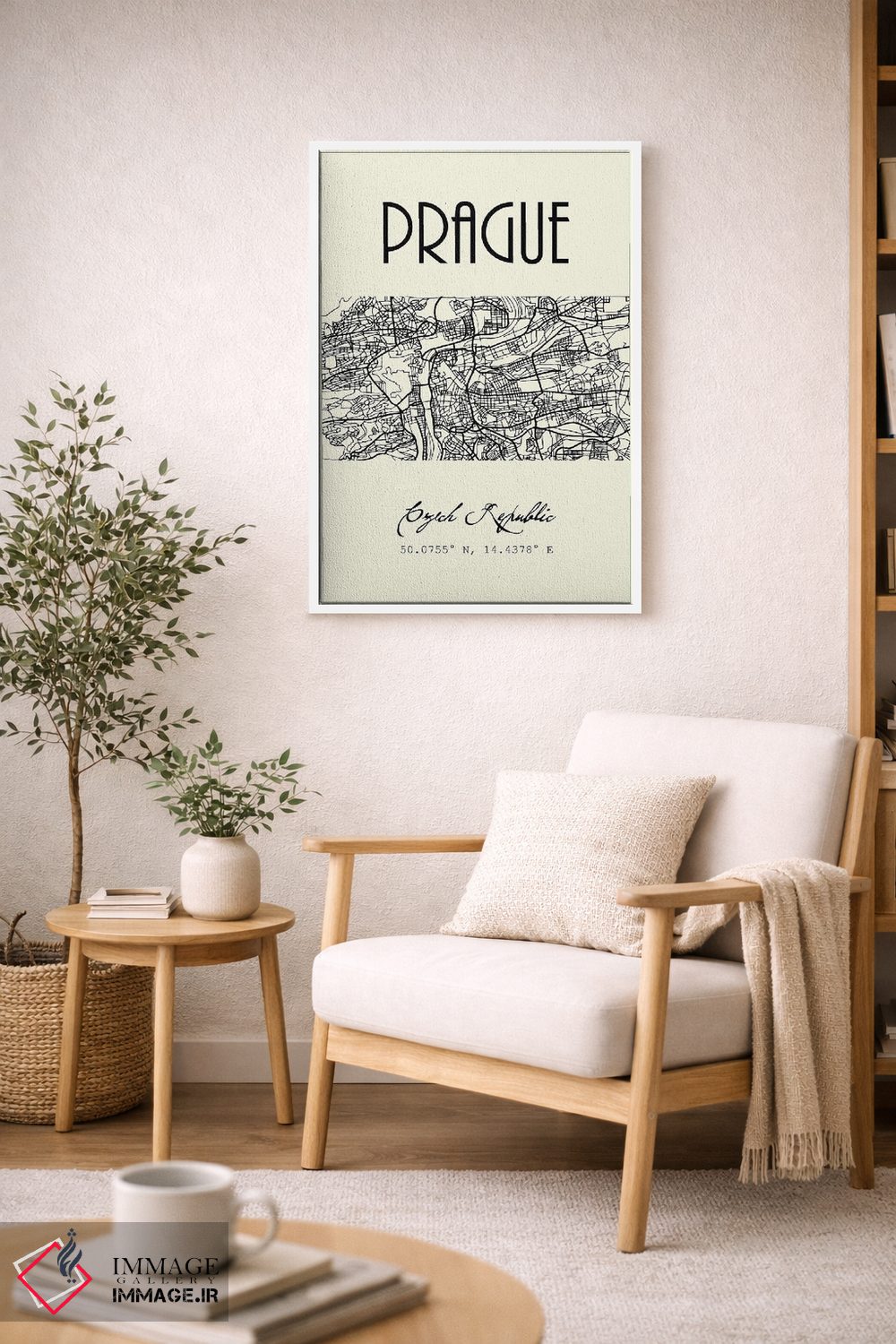 تابلو مدرن نقشه شهر پراگ اثر نوردیک پرینت استودیو - D5W