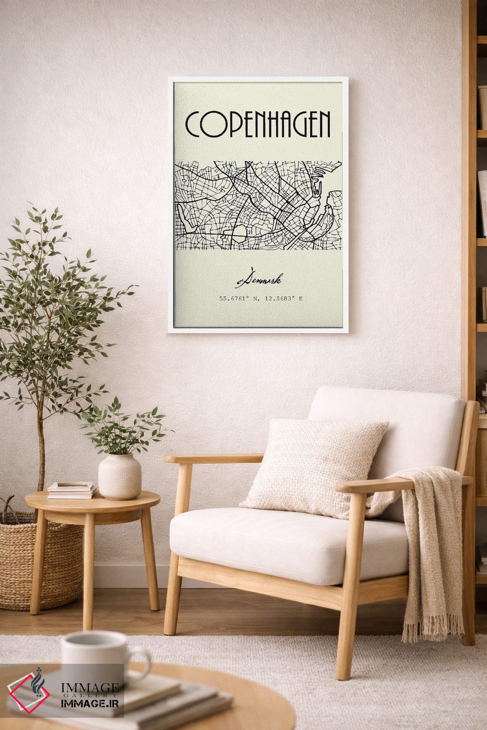 تابلو مدرن نقشه شهر کپنهاگ اثر نوردیک پرینت استودیو - D5W