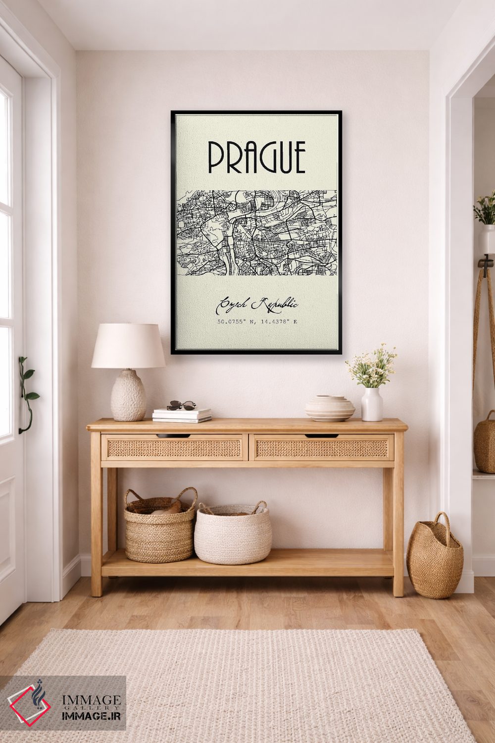 تابلو مدرن نقشه شهر پراگ اثر نوردیک پرینت استودیو - D6B