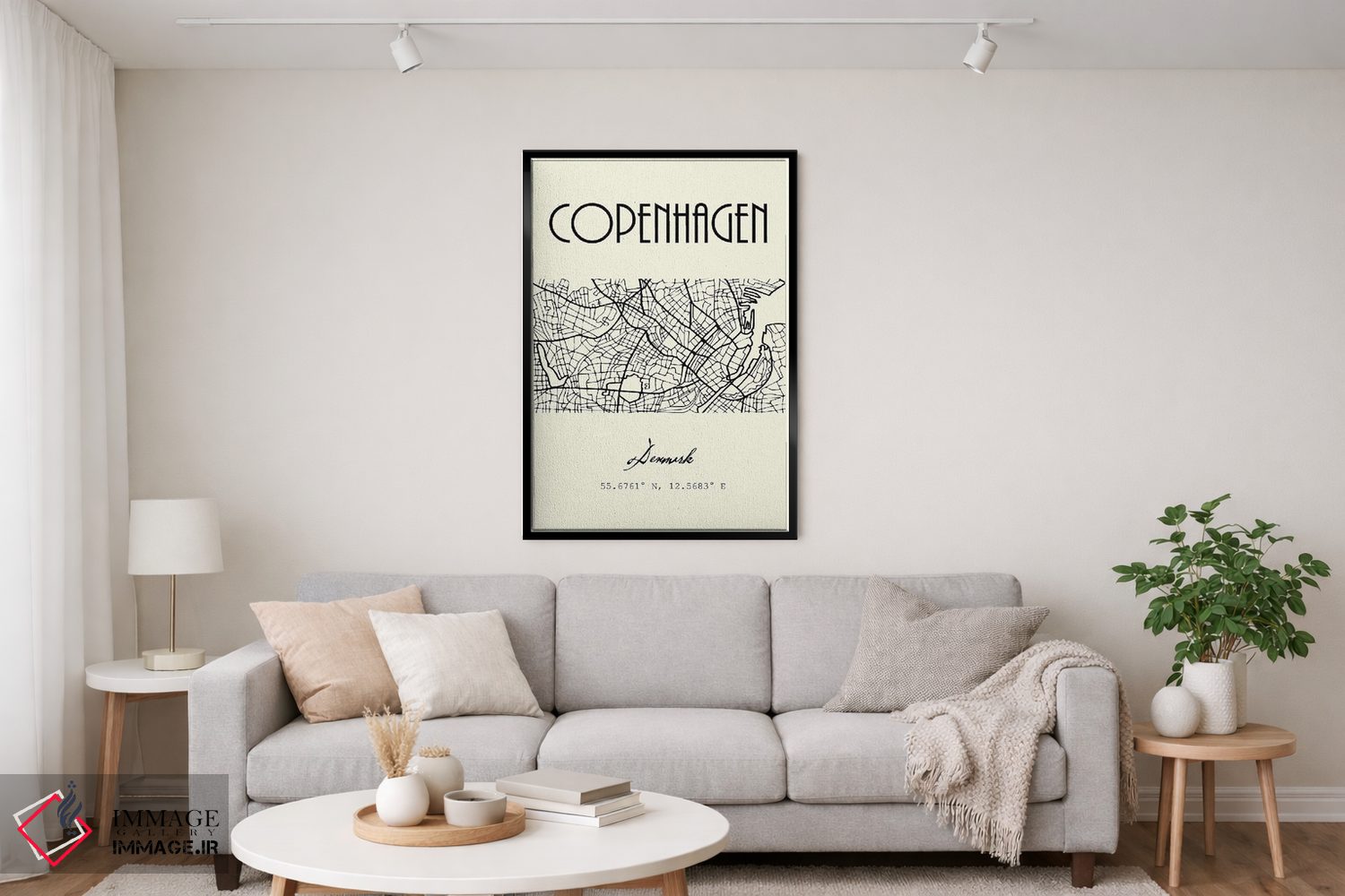 تابلو مدرن نقشه شهر کپنهاگ اثر نوردیک پرینت استودیو - D4B