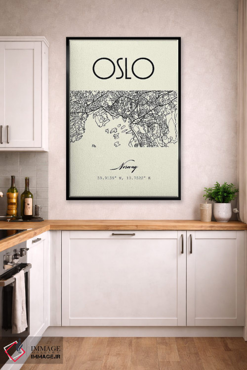 تابلو مدرن نقشه شهر اسلو اثر نوردیک پرینت استودیو - D2B