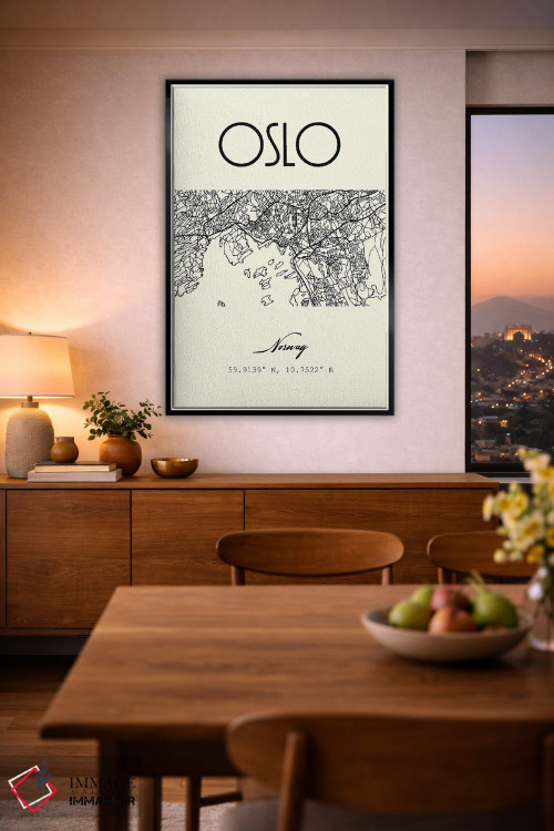 تابلو مدرن نقشه شهر اسلو اثر نوردیک پرینت استودیو - D3B