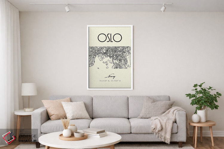 تابلو مدرن نقشه شهر اسلو اثر نوردیک پرینت استودیو - D4W