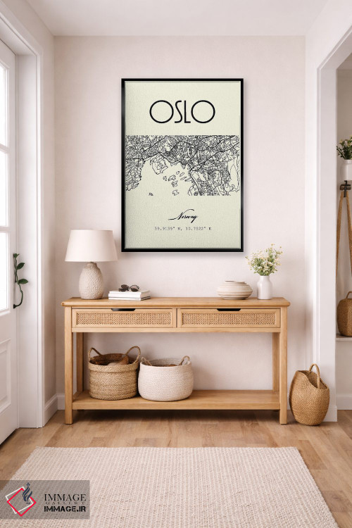 تابلو مدرن نقشه شهر اسلو اثر نوردیک پرینت استودیو - D6B