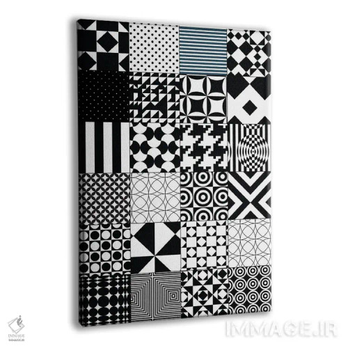 تابلو انتزاعی الگوی لحاف انتزاعی اثر نوردیک پرینت استودیو - نمای پرسپکتیو محصول