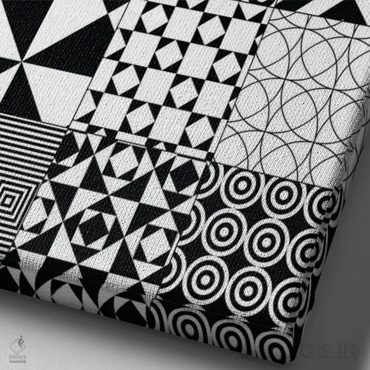 تابلو انتزاعی الگوی لحاف انتزاعی اثر نوردیک پرینت استودیو - نمای نزدیک بافت بوم