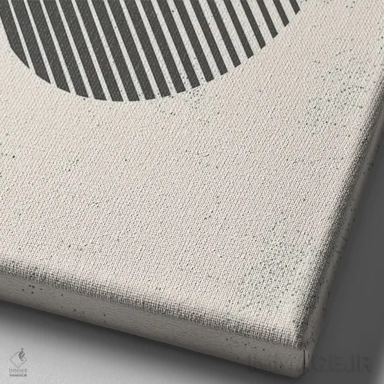 تابلو مینیمال هندسه مدرن نیمه قرن I اثر نوردیک پرینت استودیو - نمای نزدیک بافت بوم