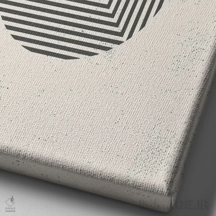 تابلو مینیمال هندسه مدرن نیمه قرن II اثر نوردیک پرینت استودیو - نمای نزدیک بافت بوم