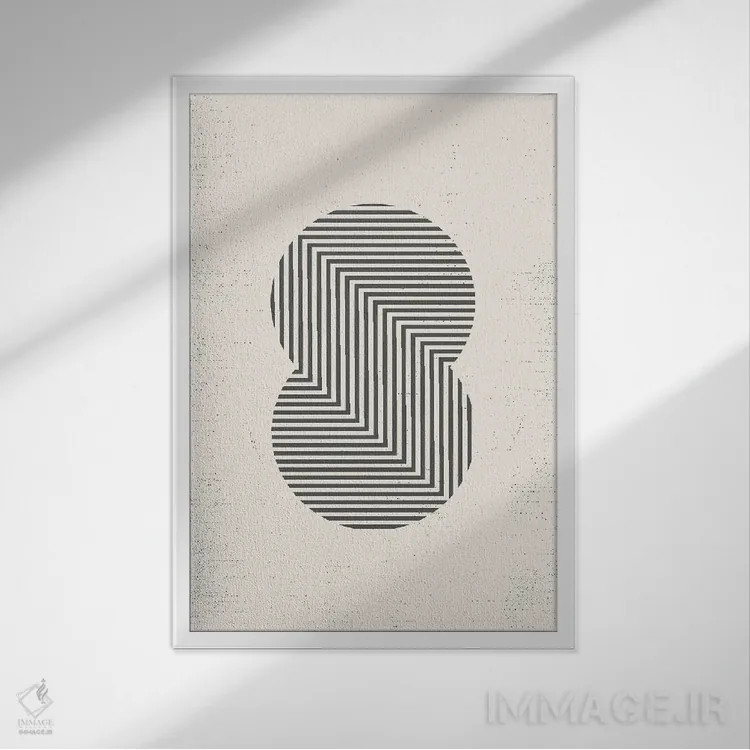 تابلو مینیمال هندسه مدرن نیمه قرن II اثر نوردیک پرینت استودیو - نمای قابدار سفید