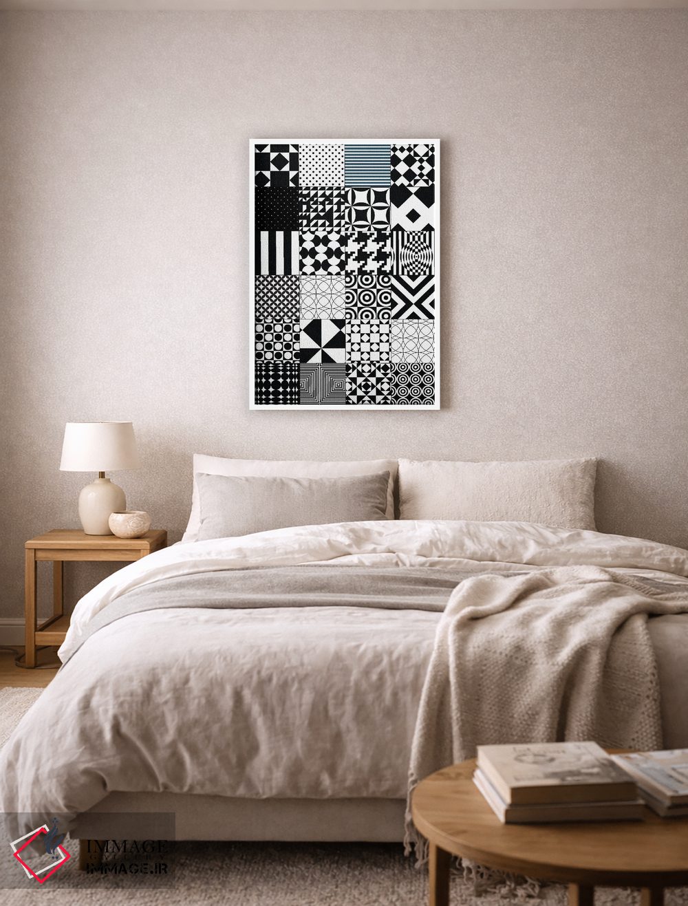 تابلو انتزاعی الگوی لحاف انتزاعی اثر نوردیک پرینت استودیو - D5W