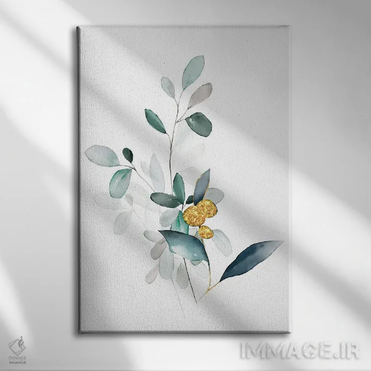 تابلو مینیمال گل های گیاهی مینیمال اثر نوردیک پرینت استودیو - نمای روبهرو روی دیوار
