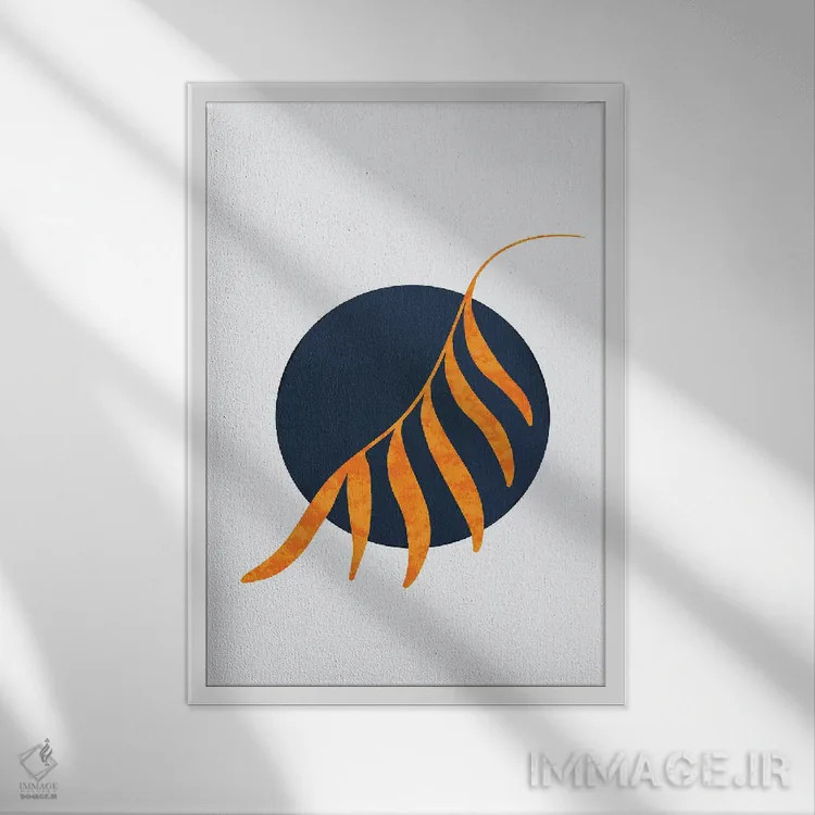 تابلو مینیمال مطالعه انتزاعی گل I اثر نوردیک پرینت استودیو - نمای قابدار سفید