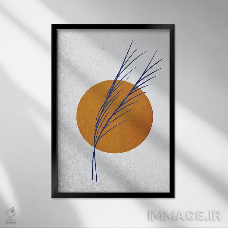تابلو مینیمال مطالعه انتزاعی گل III اثر نوردیک پرینت استودیو - نمای قابدار مشکی