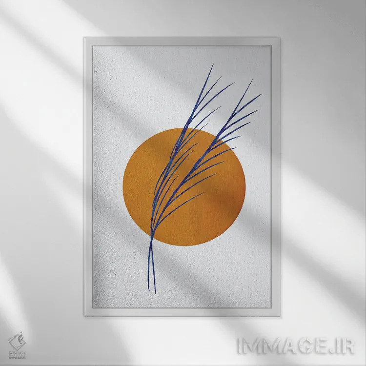 تابلو مینیمال مطالعه انتزاعی گل III اثر نوردیک پرینت استودیو - نمای قابدار سفید