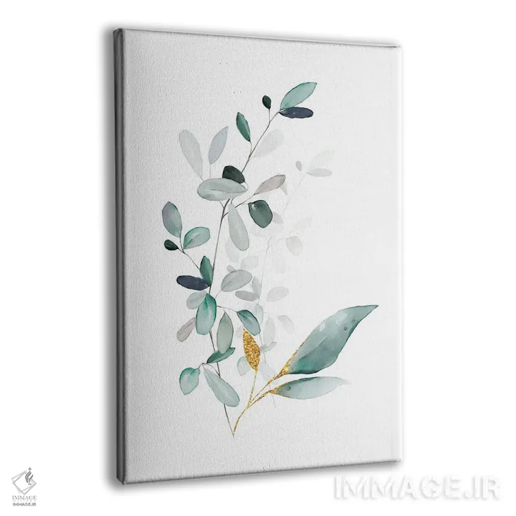 تابلو مینیمال گیاهان مدرن طلایی و مریم گلی اثر نوردیک پرینت استودیو - نمای پرسپکتیو محصول