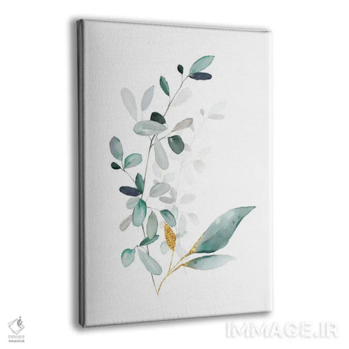 تابلو مینیمال گیاهان مدرن طلایی و مریم گلی اثر نوردیک پرینت استودیو - نمای پرسپکتیو محصول