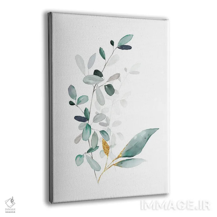 تابلو مینیمال گیاهان مدرن طلایی و مریم گلی اثر نوردیک پرینت استودیو - نمای پرسپکتیو محصول