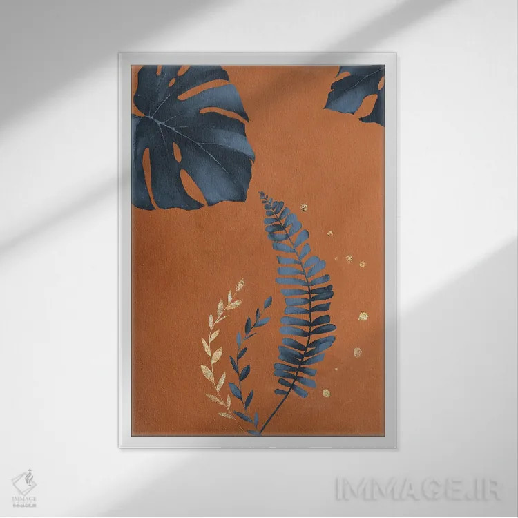 تابلو مینیمال برگ مانسترا اثر نوردیک پرینت استودیو - نمای قابدار سفید