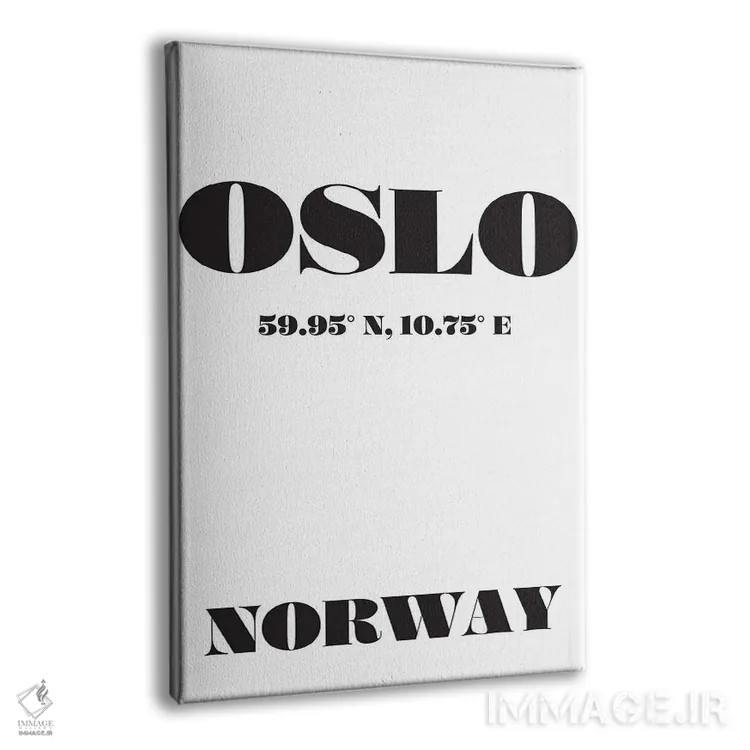 تابلو مدرن مختصات اسلو نروژ اثر نوردیک پرینت استودیو - نمای پرسپکتیو محصول
