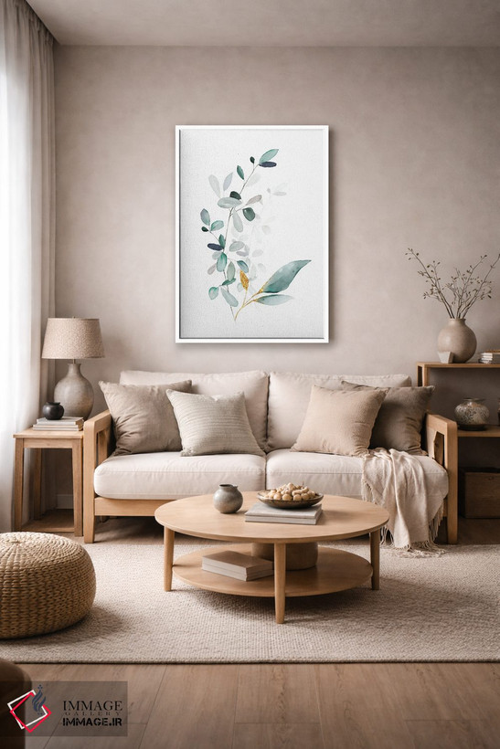 تابلو مینیمال گیاهان مدرن طلایی و مریم گلی اثر نوردیک پرینت استودیو - D2W
